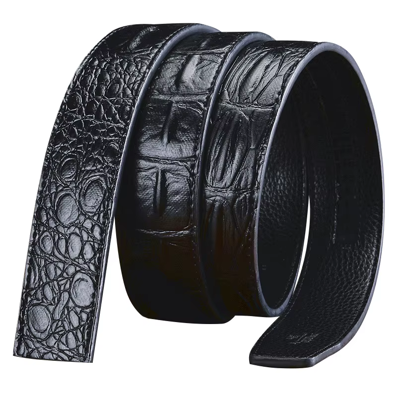 MYMC Ceinture en cuir de vachette double couche pour homme