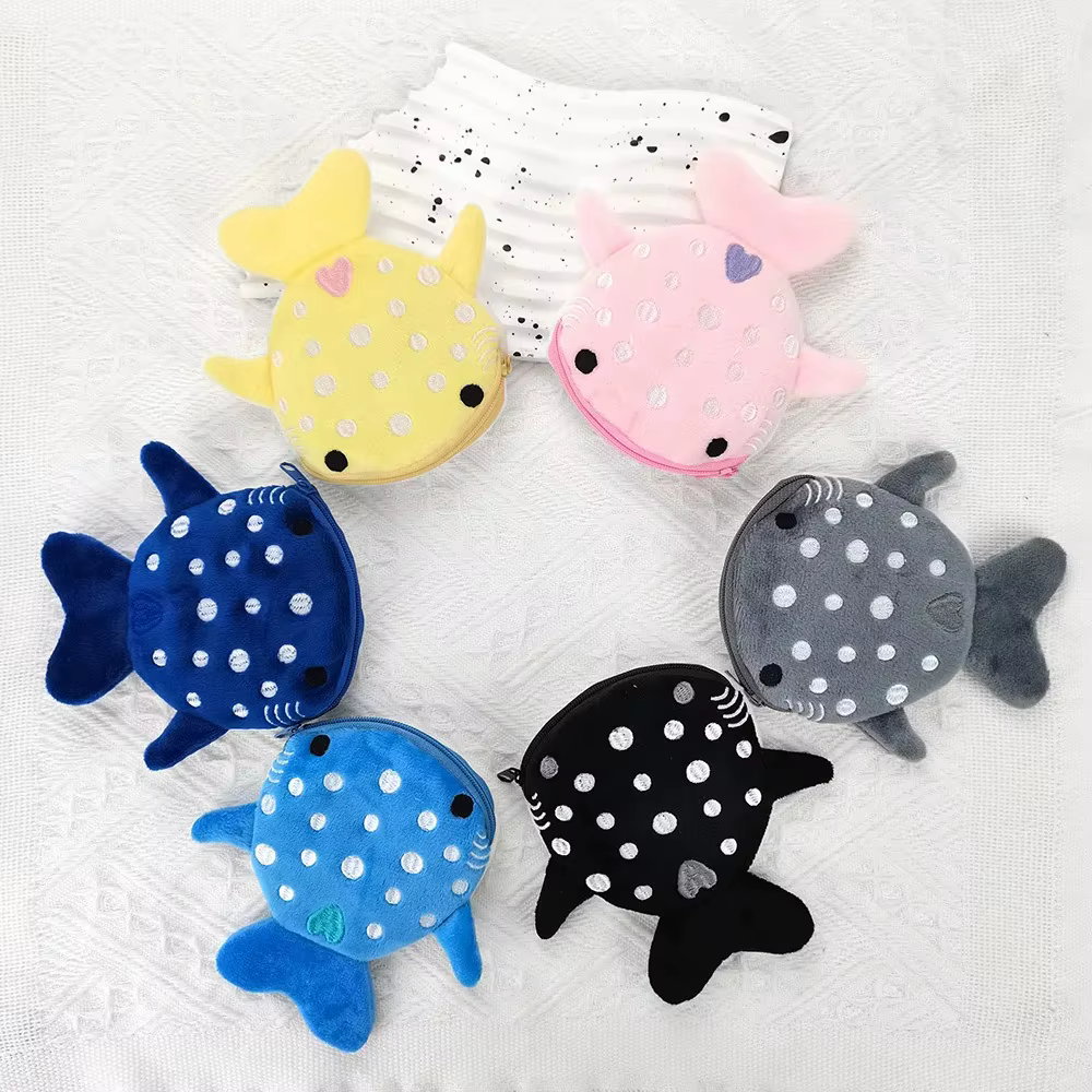 Porte-monnaie multicolore en peluche pour femmes