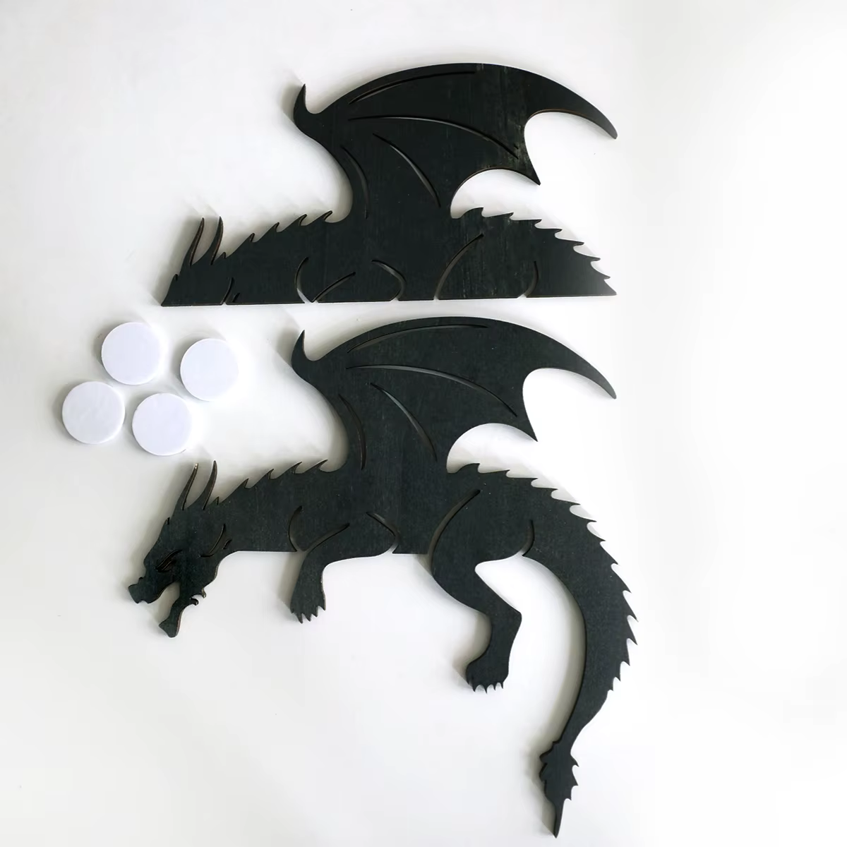 Décoration de porte de Dragon noir, ornement d'art mural gothique, décoration suspendue de maison fantaisie en bois pour cadeau de chambre à coucher et de salon