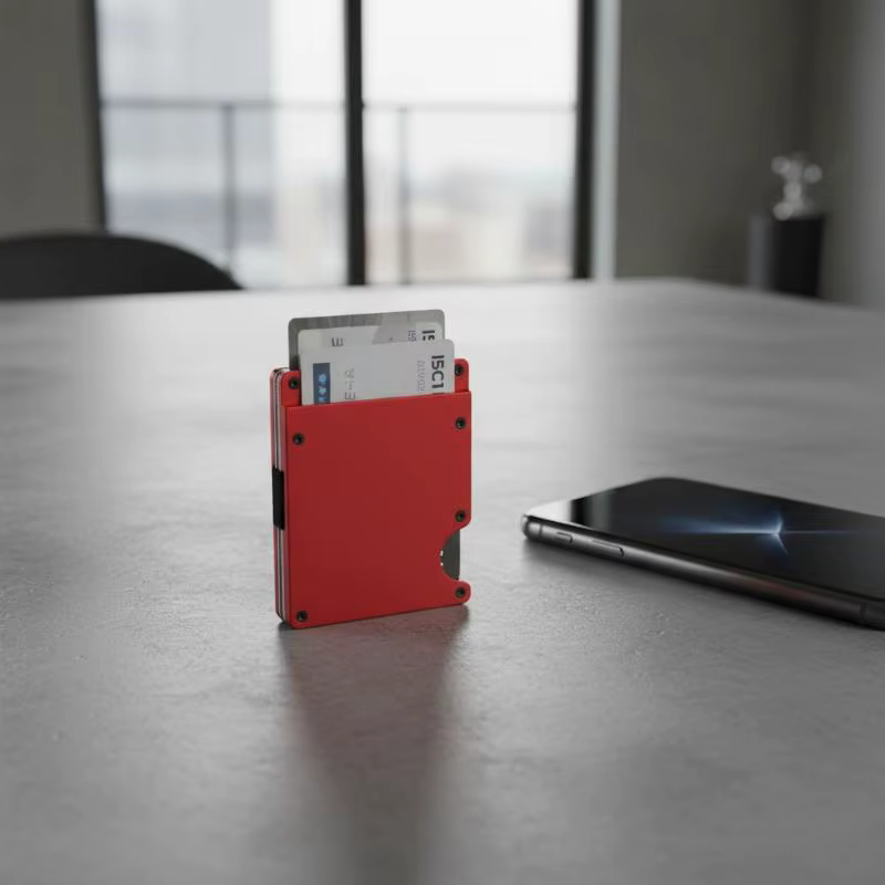 Portefeuille minimaliste pour hommes et femmes - Portefeuille fin anti-RFID, résistant aux rayures, porte-cartes de crédit et pince à billets, compartiment à monnaie facilement amovible