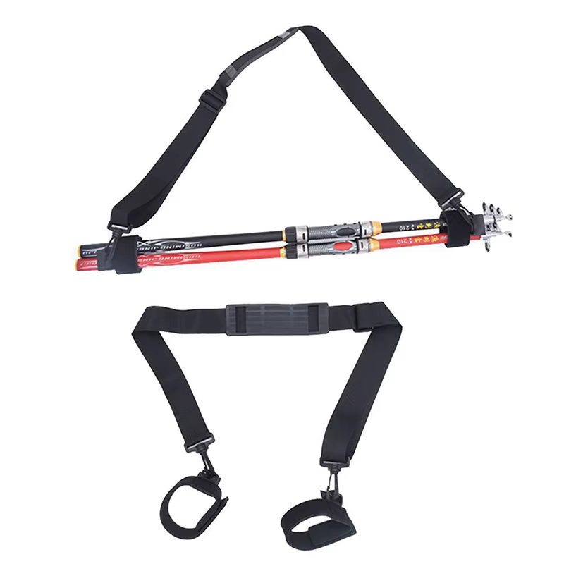 Sangle de transport pour canne à pêche, ceinture d'épaule, outils de sécurité, support de canne en nylon, ceinture de taille, accessoires de pêche