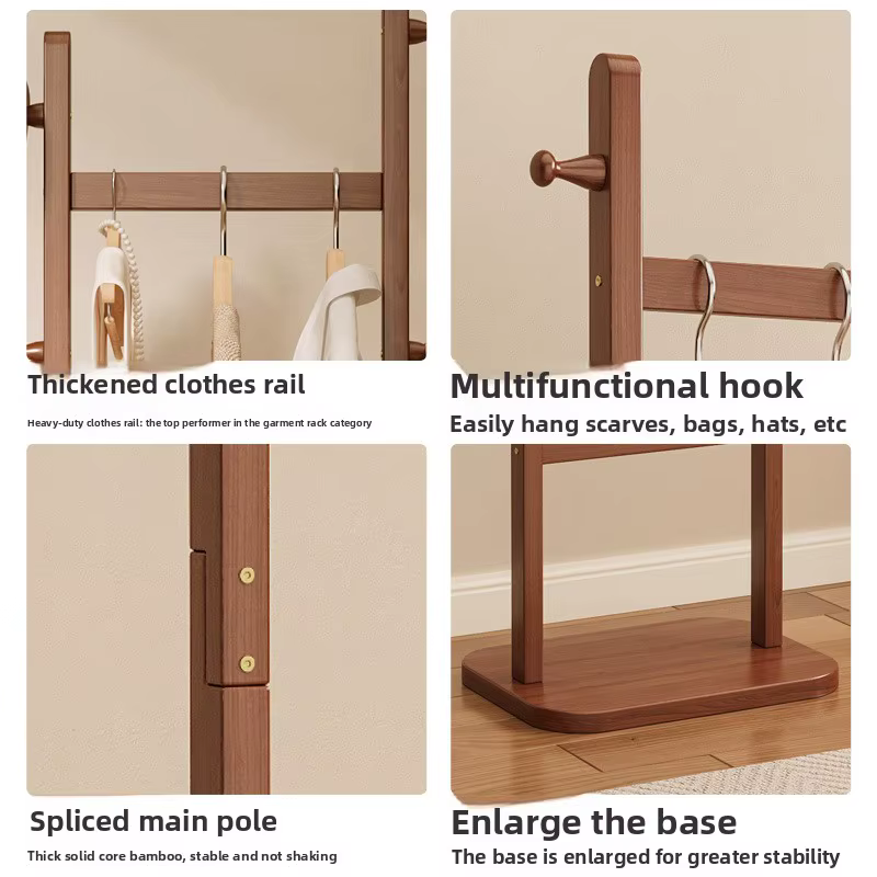 Porte-manteau sur pied pour chambre à coucher, design simple et luxueux, support vertical pour vêtements, séchoir à linge intérieur