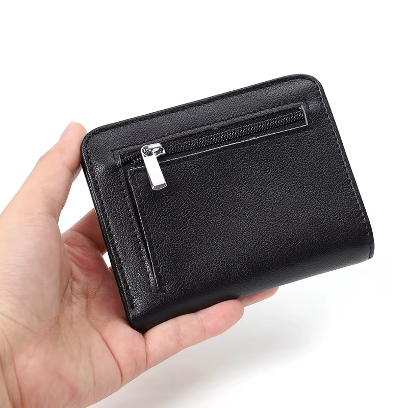 Portefeuille mince hommes en cuir véritable