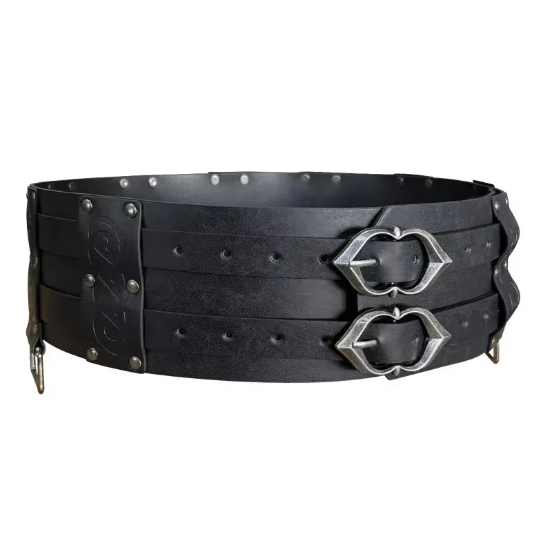 Ceinture en cuir à double largeur pour hommes