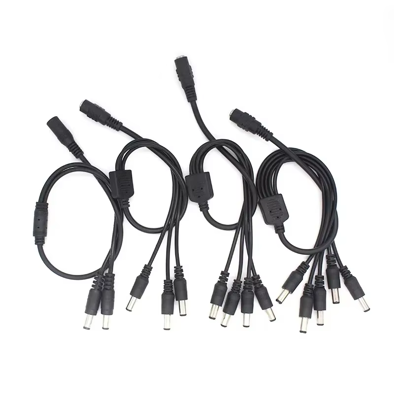 Répartiteur d'alimentation cc multi-ports 5.5x2.1mm 1 à 2/3/4/5/6/8 voies 12V pour l'extension d'alimentation unique à plusieurs appareils