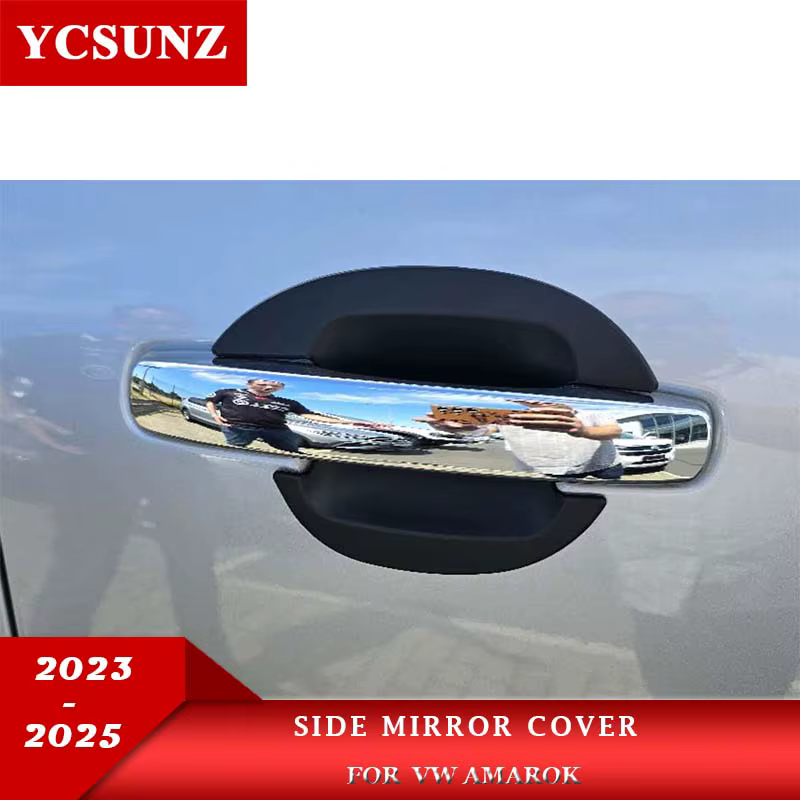 Couvre-poignée de porte noir mat pour VW Volkswagen Amarok 2024 2025 2026 Double Cabine Accessoires de voiture