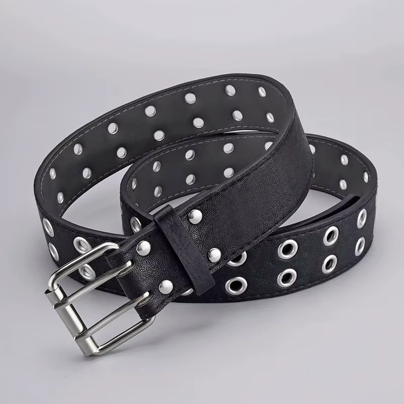 Ceinture tendance Simple à Double trou pour hommes et femmes