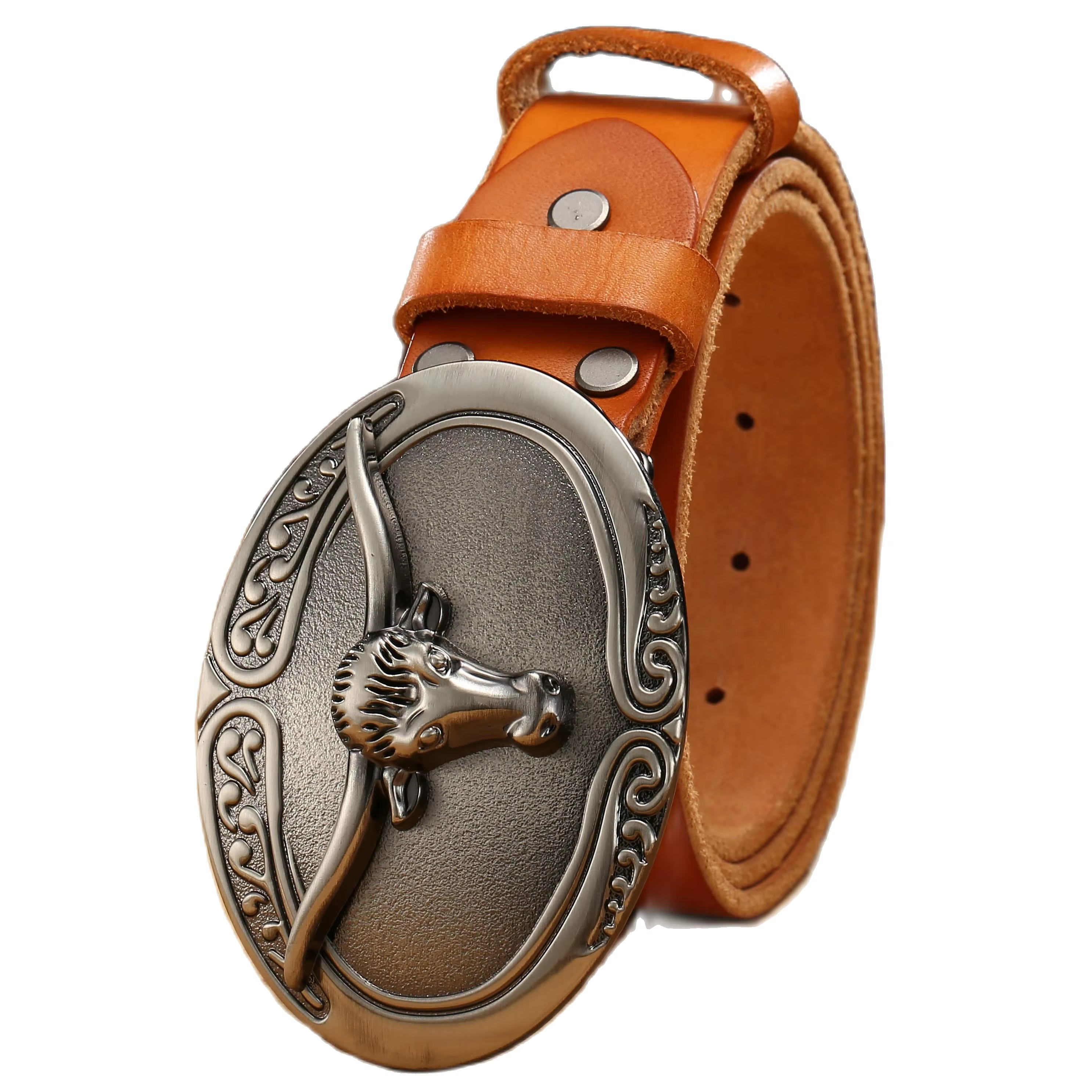 Ceinture en cuir véritable pleine fleur pour hommes