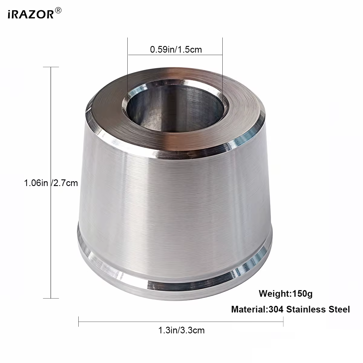 Base de rasoir de sécurité IRAZOR, support de rasoir en acier robuste et Durable 304 en acier inoxydable pour rasoir manuel, diamètre du support 1.5cm