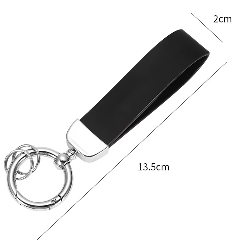 Porte-clés de voiture en cuir et métal