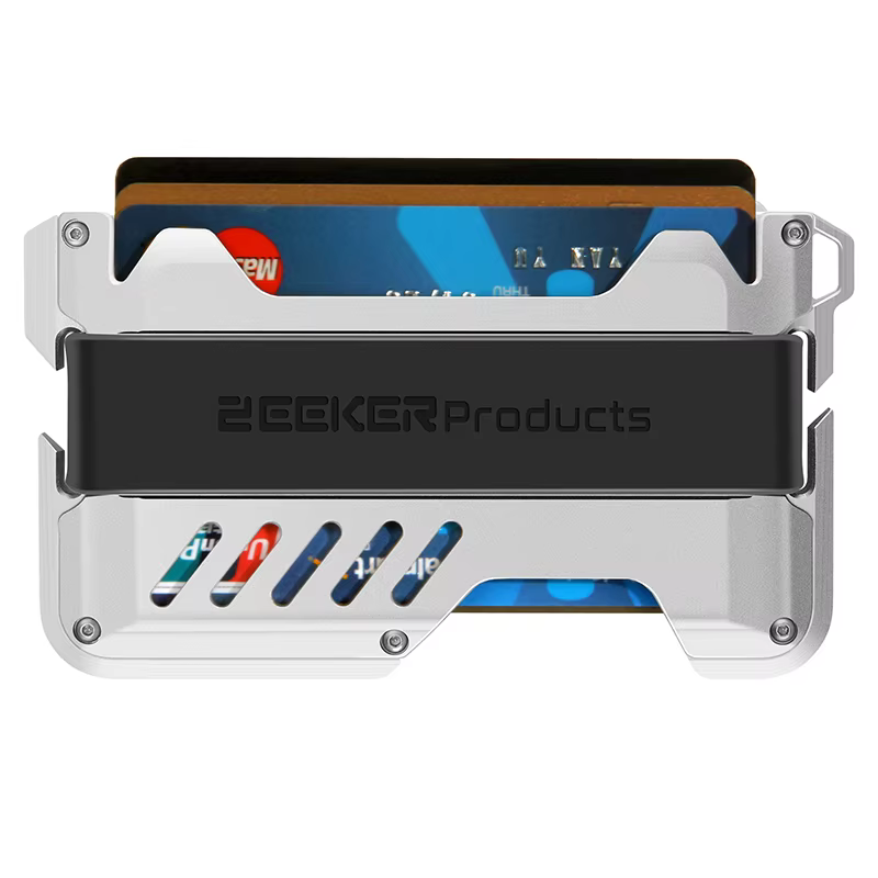 Zeeker portefeuille minimaliste pour hommes RFID blindé clip métallique ultra-mince