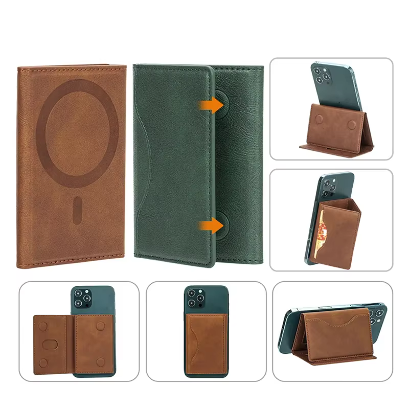Portefeuille en cuir magnétique puissant pour Magsafe iPhone 18 17 Pro Max Samsung S26Ultra