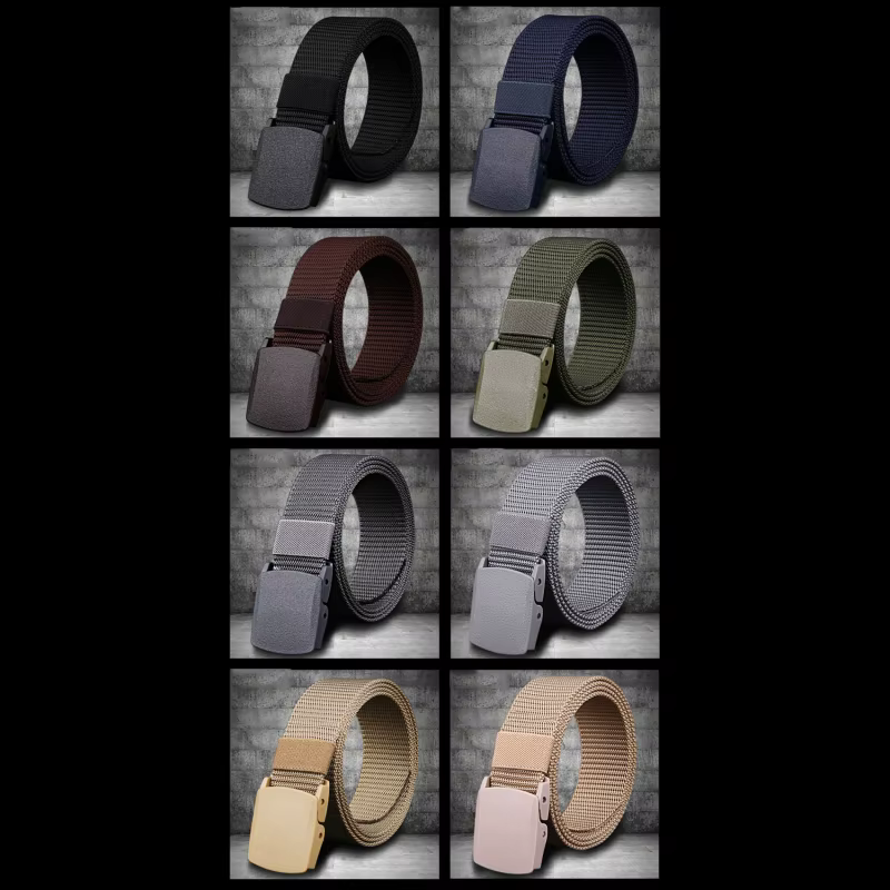 Ceinture pour hommes décontracté léger respirant tactique extérieur boucle automatique entraînement militaire contrôle