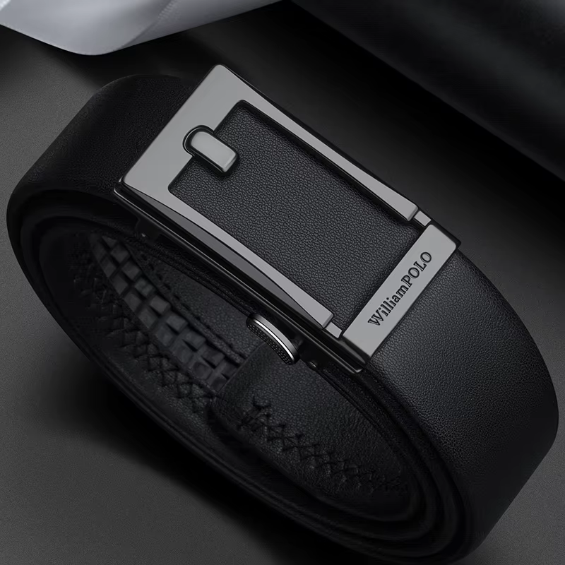 Ceinture en cuir à boucle automatique pour hommes