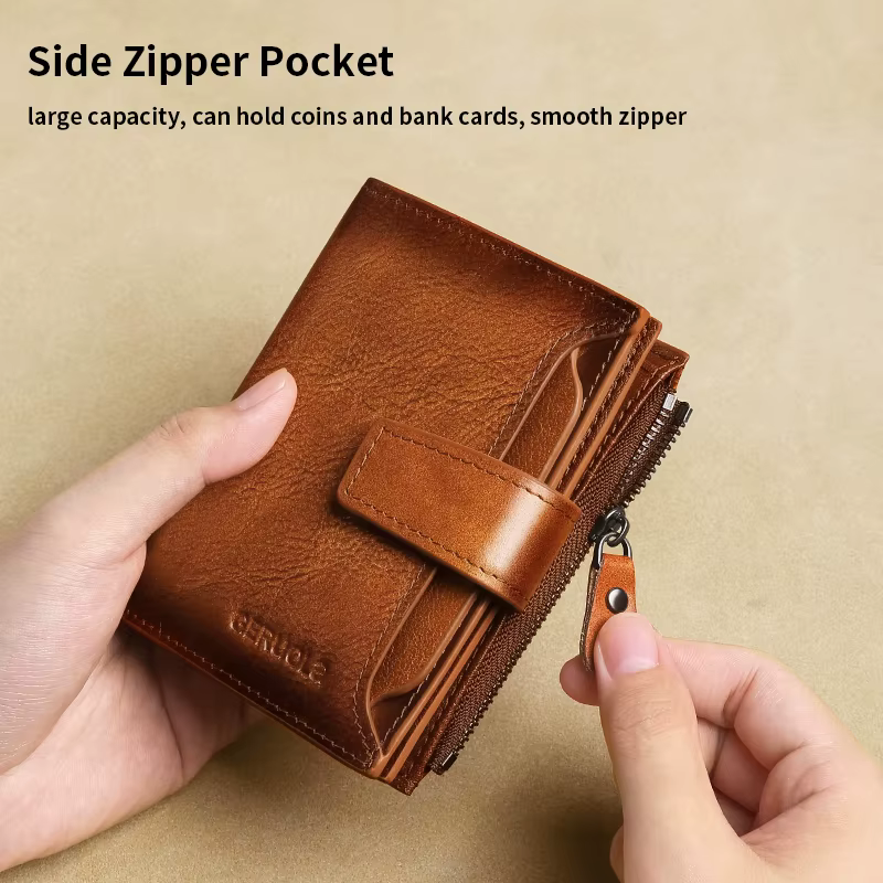 GERUOLA Portefeuille en cuir véritable pour homme