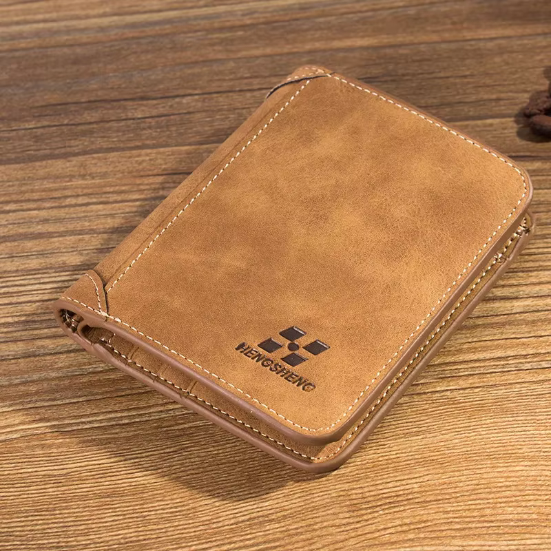 Nouveau portefeuille court en cuir givré pour hommes