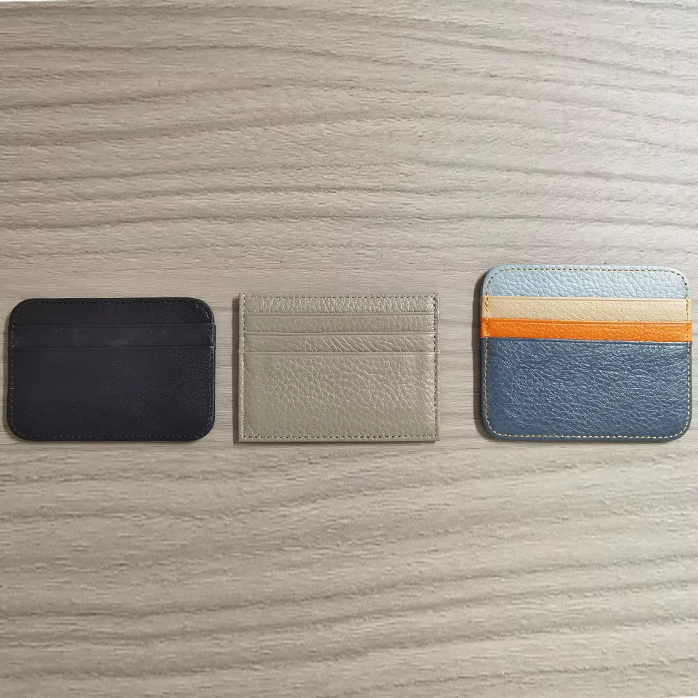 Porte-cartes en cuir véritable, portefeuille de luxe pour cartes, porte-cartes de visite, portefeuille fin et petit, sac à cartes en peau de mouton pour hommes et femmes