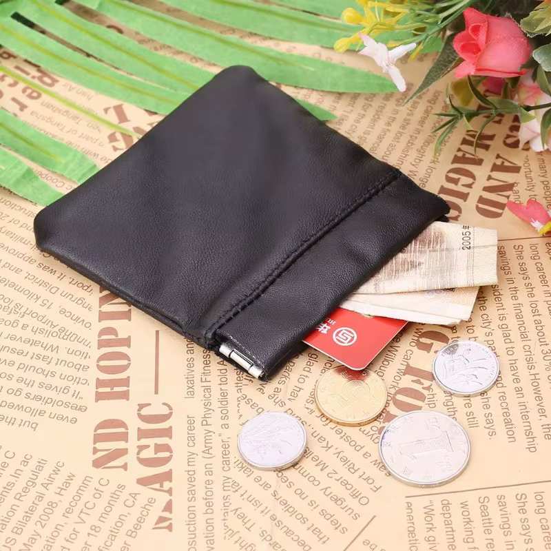Porte-monnaie en cuir court portefeuille sac femmes hommes petit Mini enfants fille argent changement clé écouteurs voyage porte-carte de crédit