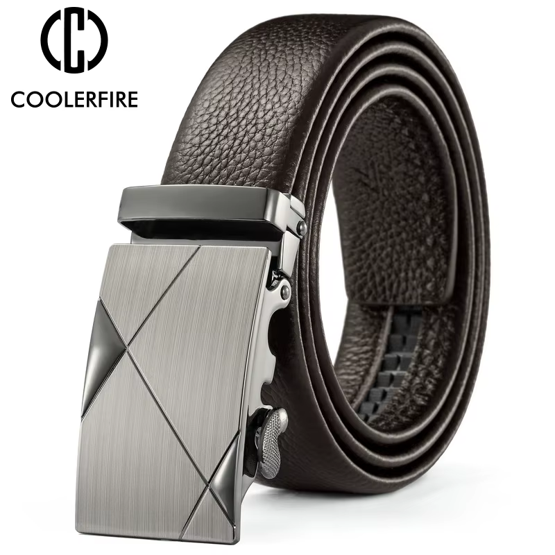 Ceinture pour homme en cuir de luxe avec boucle automatique