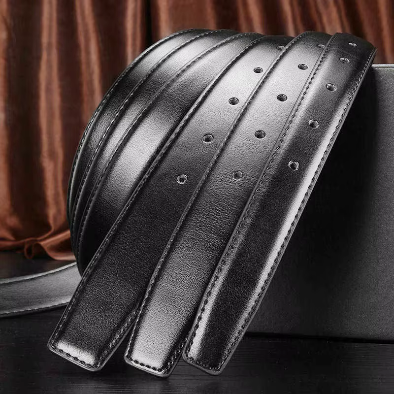 Ceintures sans boucle 2.4 2.8 3.0 3.2 3.5 3.8cm de largeur véritable ceinture hommes