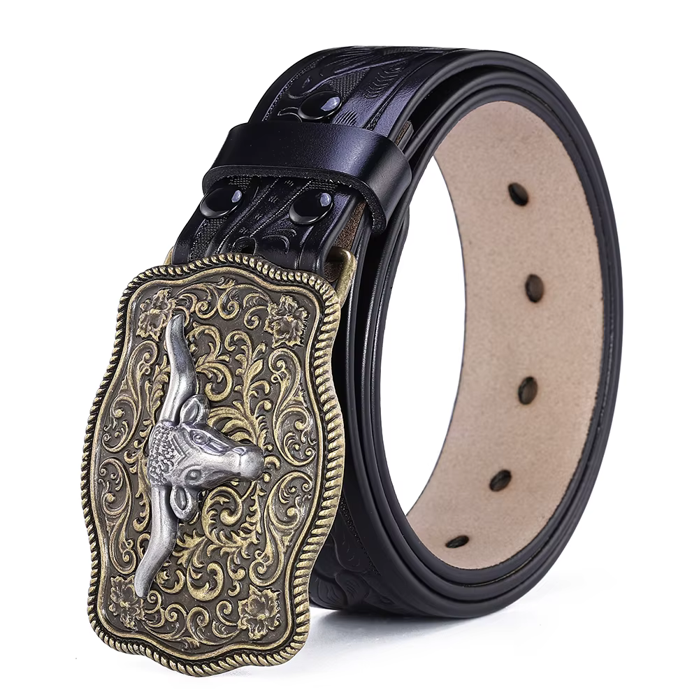 Ceinture occidentale hommes ceintures en cuir véritable