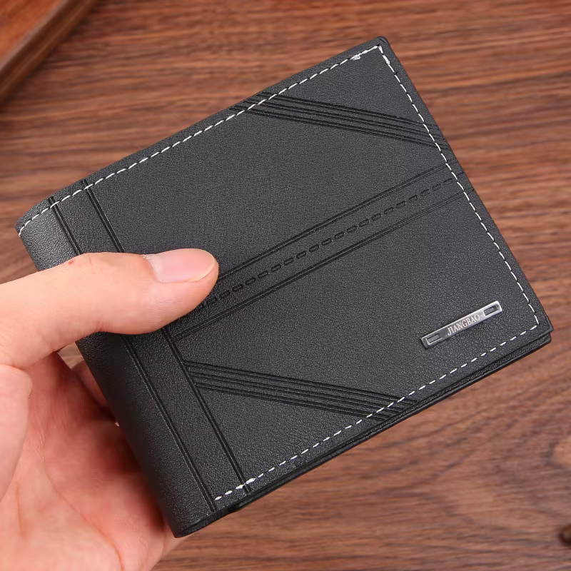 Portefeuille en cuir souple horizontal pour hommes