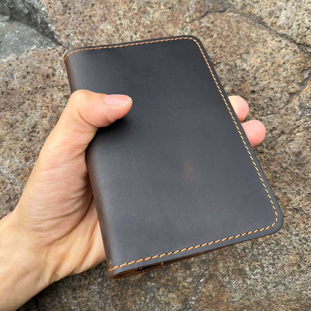 Porte-monnaie personnalisé en cuir véritable pour hommes