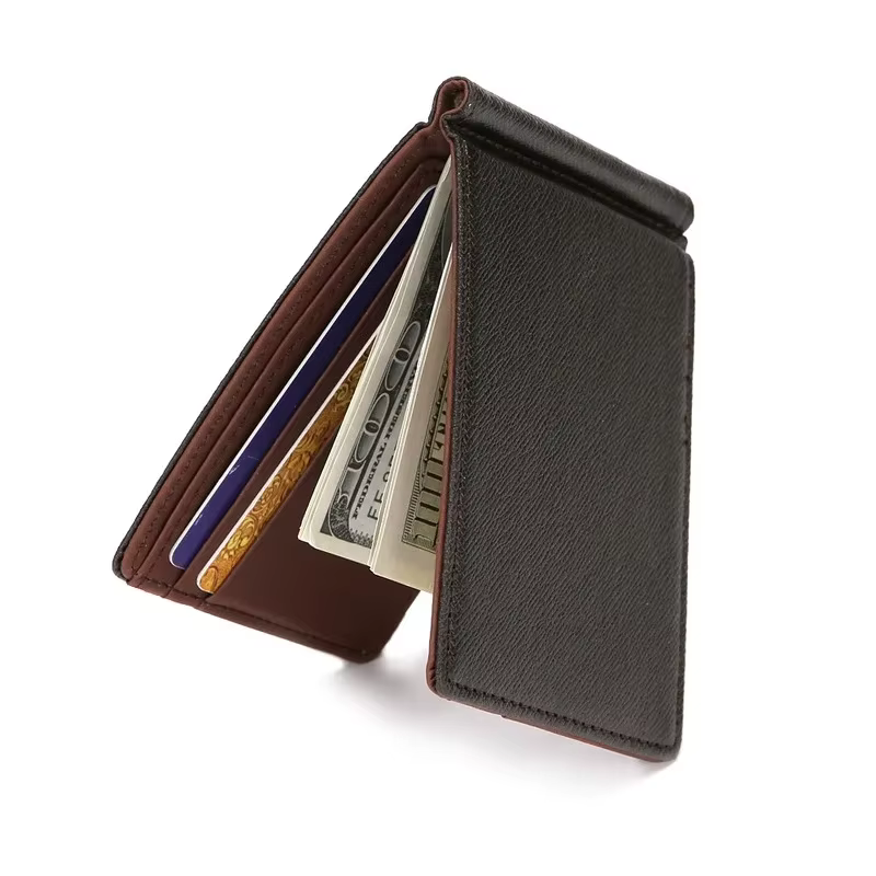 Marque hommes portefeuille peau courte portefeuilles sacs à main en cuir PU pinces à billets solide mince