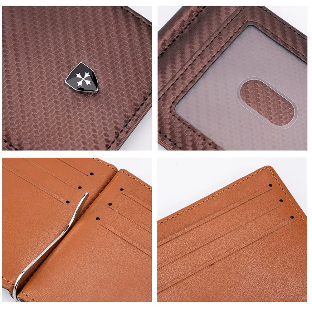 Baellerry Portefeuille RFID en fibre de carbone pour homme, porte-cartes de visite ultra fin avec anti-démagnétisation