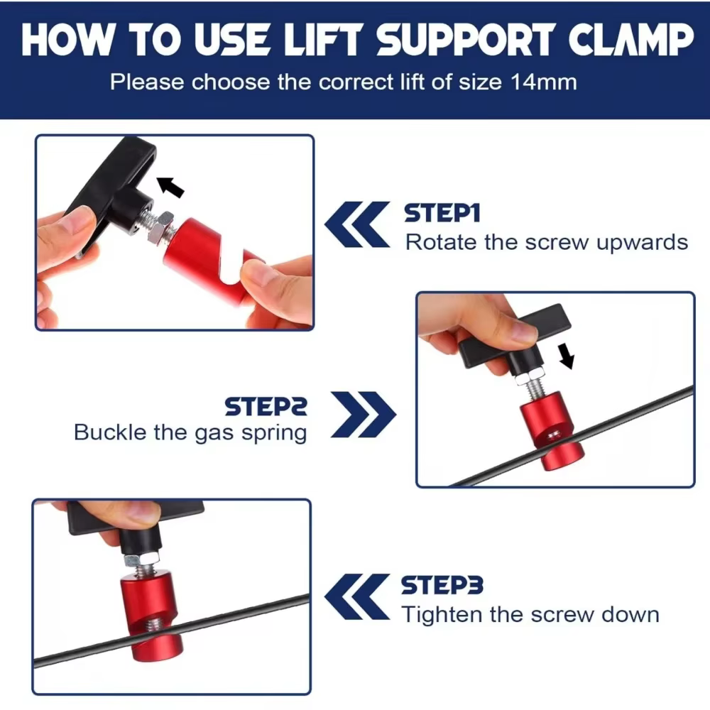 Support de capot de voiture, pince antidérapante, jambe de force à gaz, pince fixe de sécurité, pression d'air, couvercle de moteur, tige de Support de levage, outil, accessoires de voiture