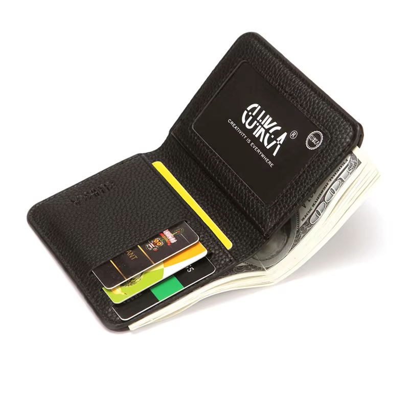 Portefeuille court en cuir PU pour hommes