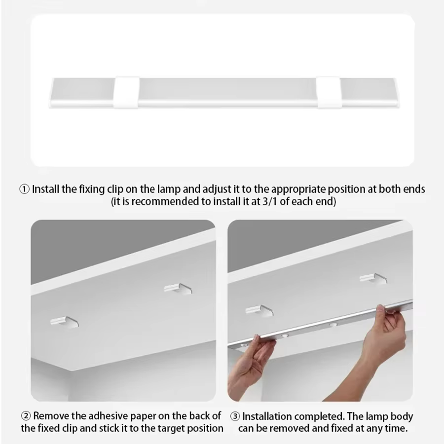Barre lumineuse LED aste avec détecteur de mouvement, lumière d'armoire, Cisco à vin, cuisine, armoire, vitrine, 3 couleurs, 20-50cm