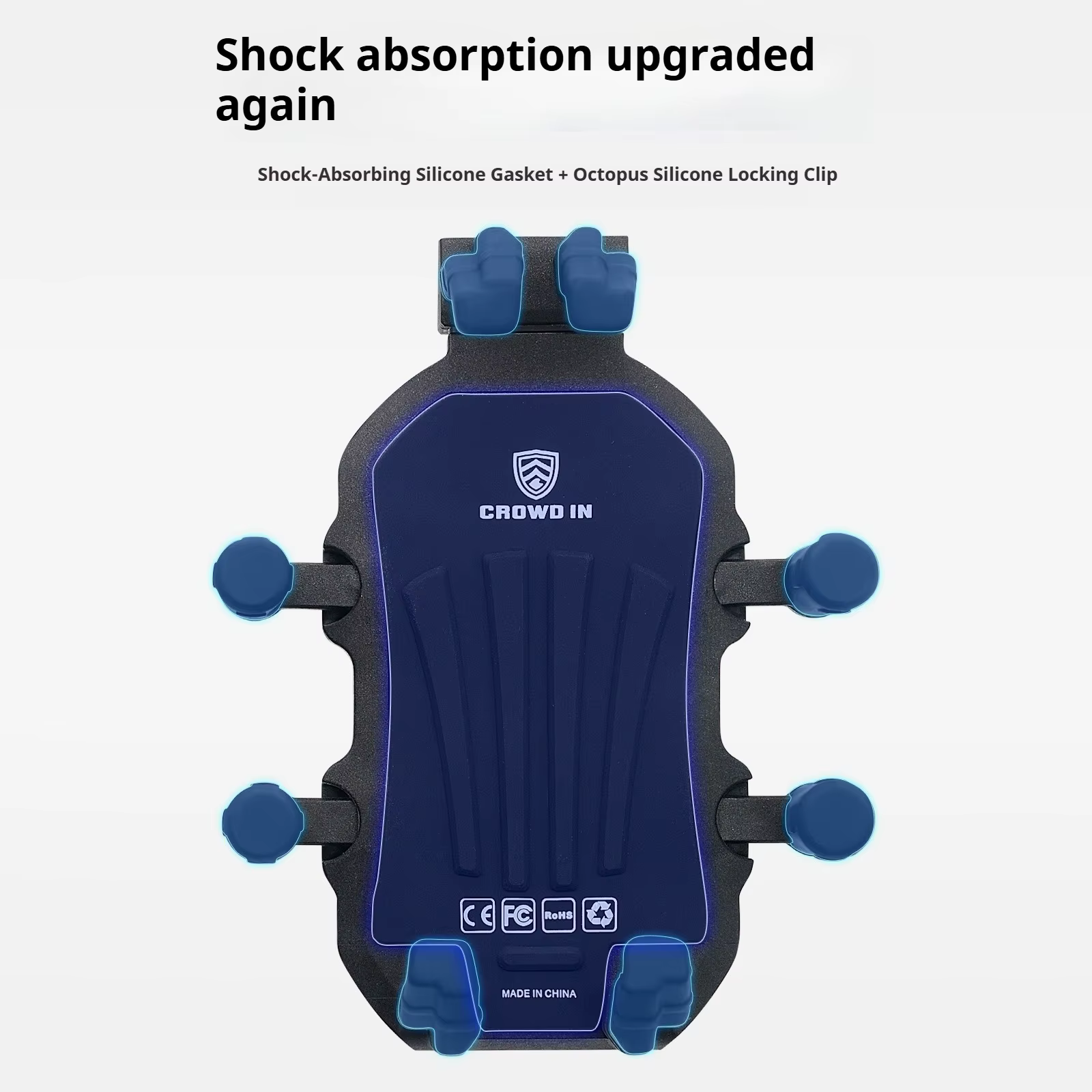 Support de téléphone portable pour moto et voiture en alliage d'aluminium, avec absorption des chocs améliorée, pour véhicule électrique, fixation sur rétroviseur ou siège extérieur