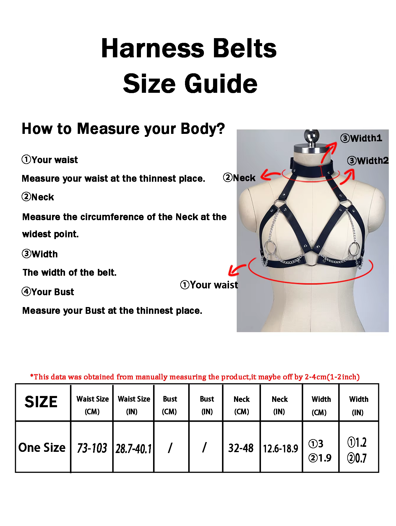 Ceinture en cuir PU noir pour femme