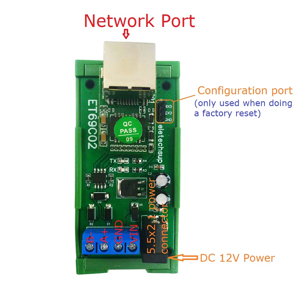 MQTT-Modbus RTU Tech Ethernet Network IP RJ45 to RS485, convertisseur de bus pour Modbus RTU Master, SSashTCP Client Server Tech