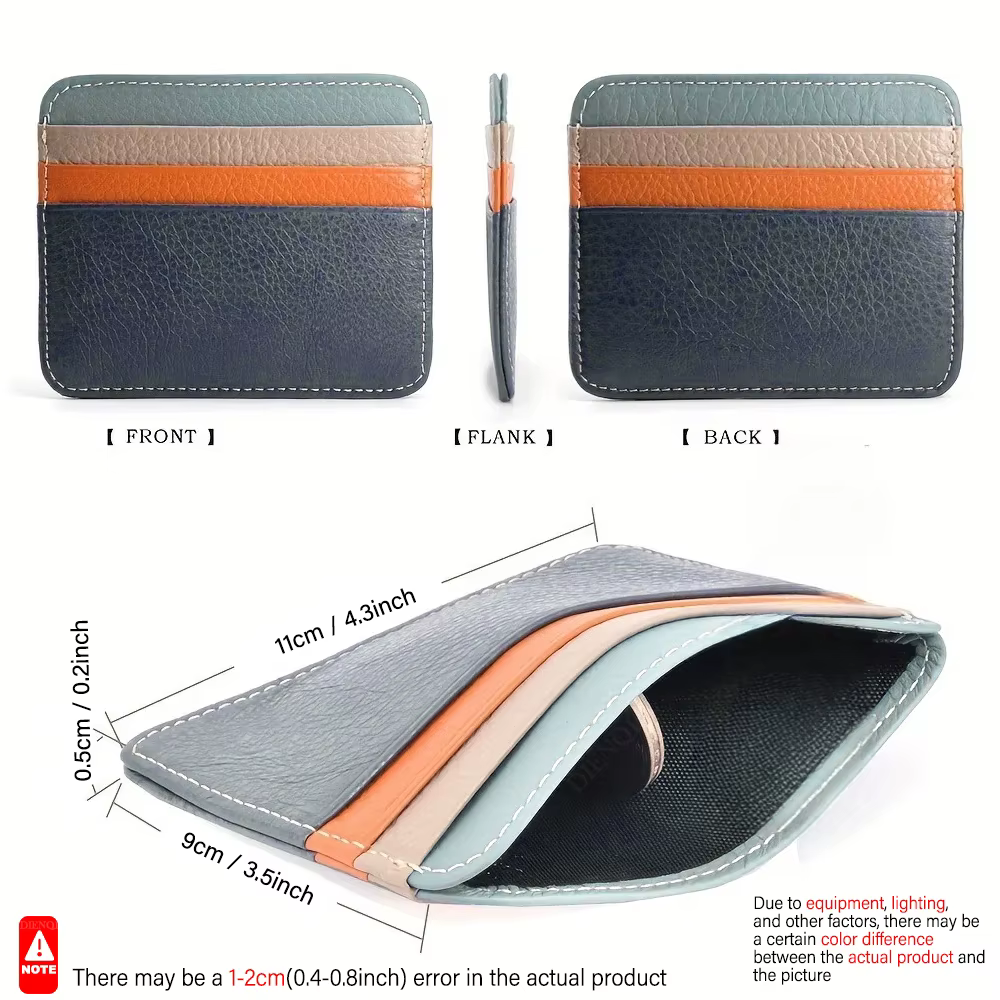 Portefeuille en cuir Ultra fin motif Lichi