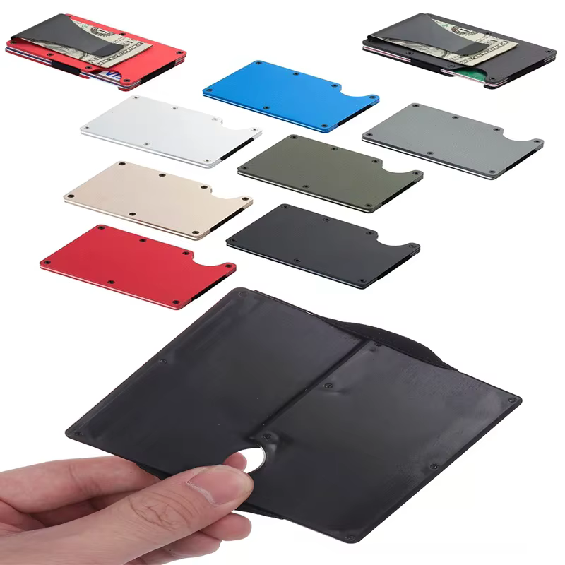 Portefeuille minimaliste pour hommes et femmes - Portefeuille fin anti-RFID