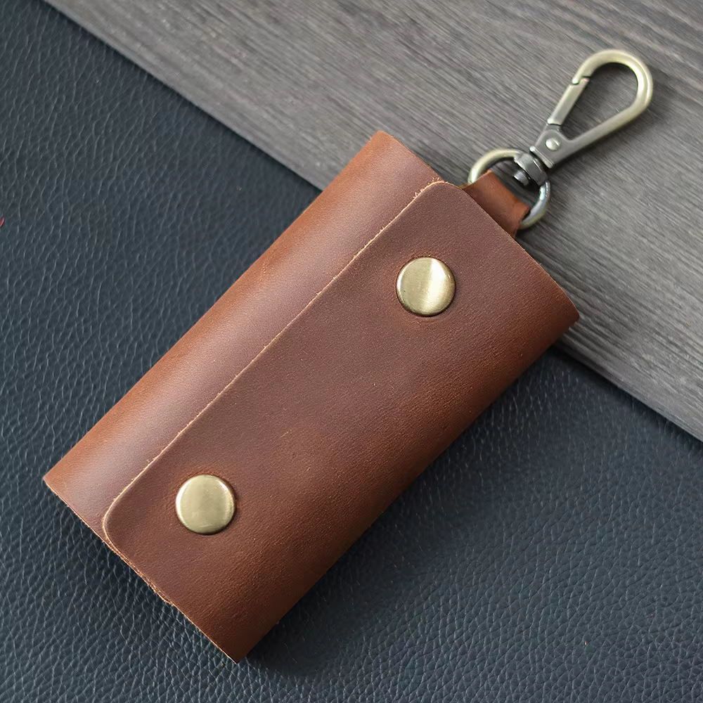 Porte-clés en cuir pour hommes – Organisateur de pochette à clés multifonctionnel avec clip de ceinture suspendu à la taille