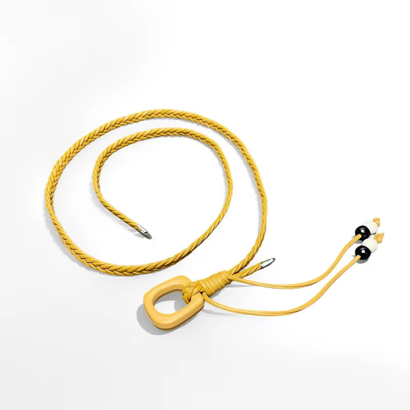 Ceinture fine tressée bohème tendance pour femme – Ceinture polyvalente et originale pour tenues inspirées de la dopamine