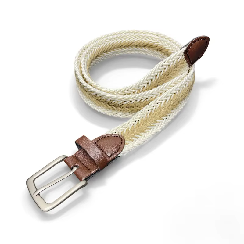 Ceinture Tressée Rétro Tendance et Élégante avec Boucle à Broche Sans Perçage