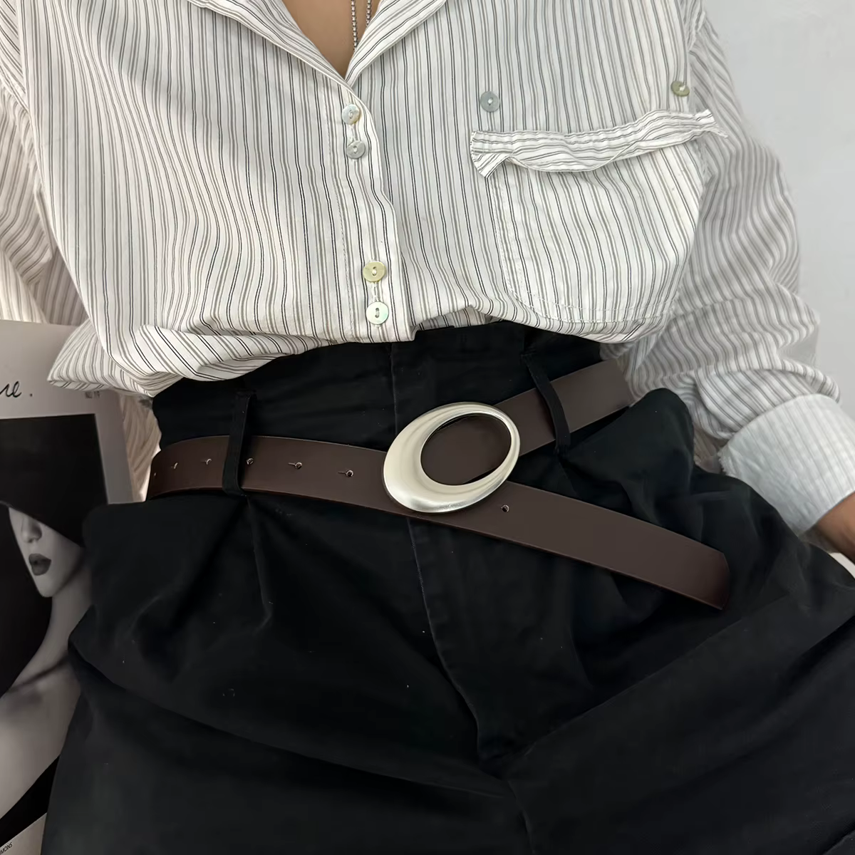Ceinture Vintage lune étoile Punk décoration Couple Y2k boucle en métal hommes et femmes