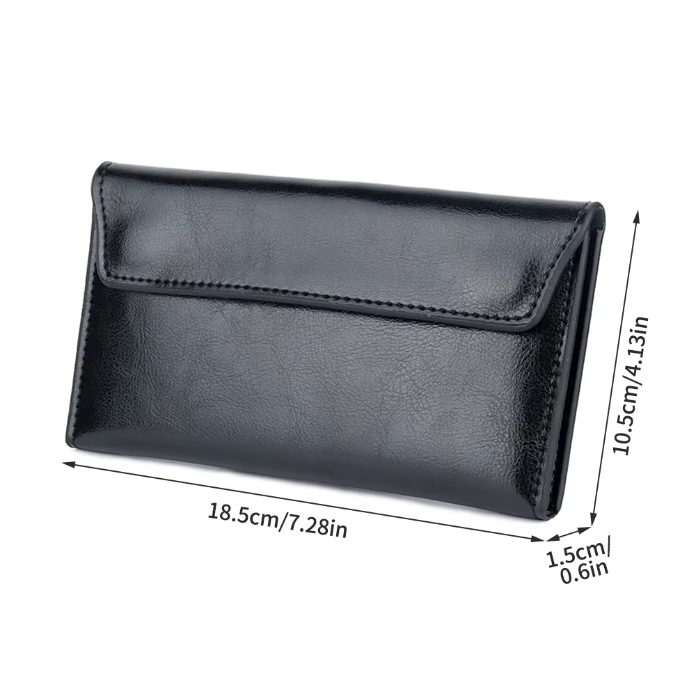 Portefeuille long luxueux en cuir véritable pour femme