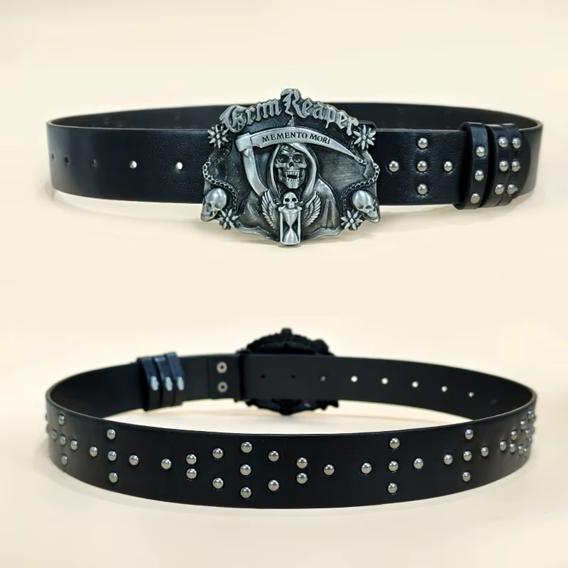 16.8 Grim Reaper – ceinture en cuir Pu pour hommes et femmes
