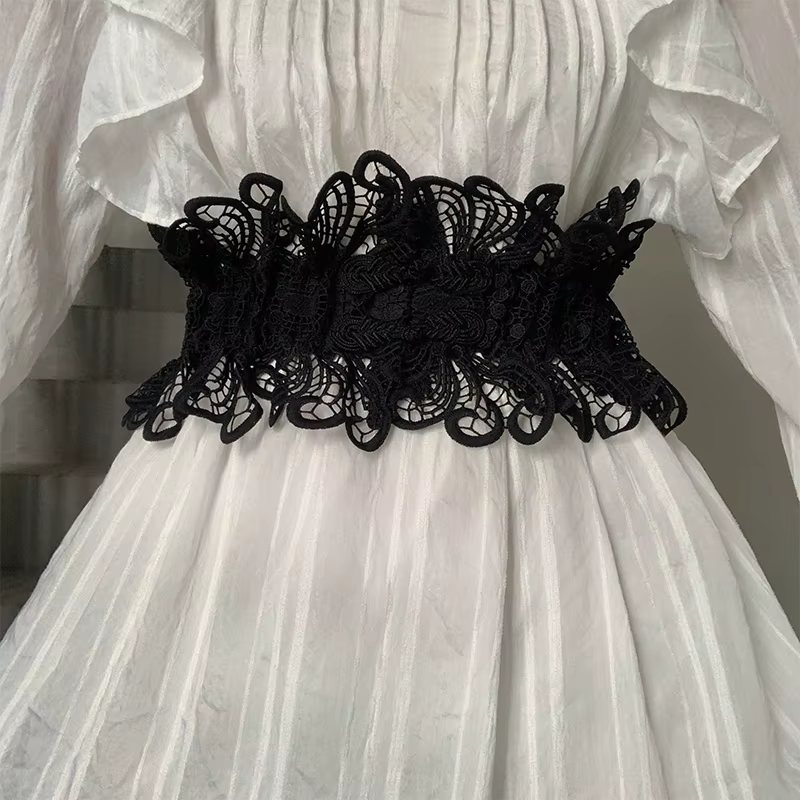 Ceinture de taille en dentelle rétro pour femmes
