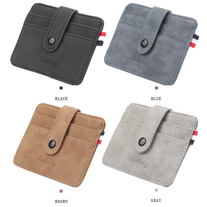 Porte-cartes fin en cuir PU pour hommes