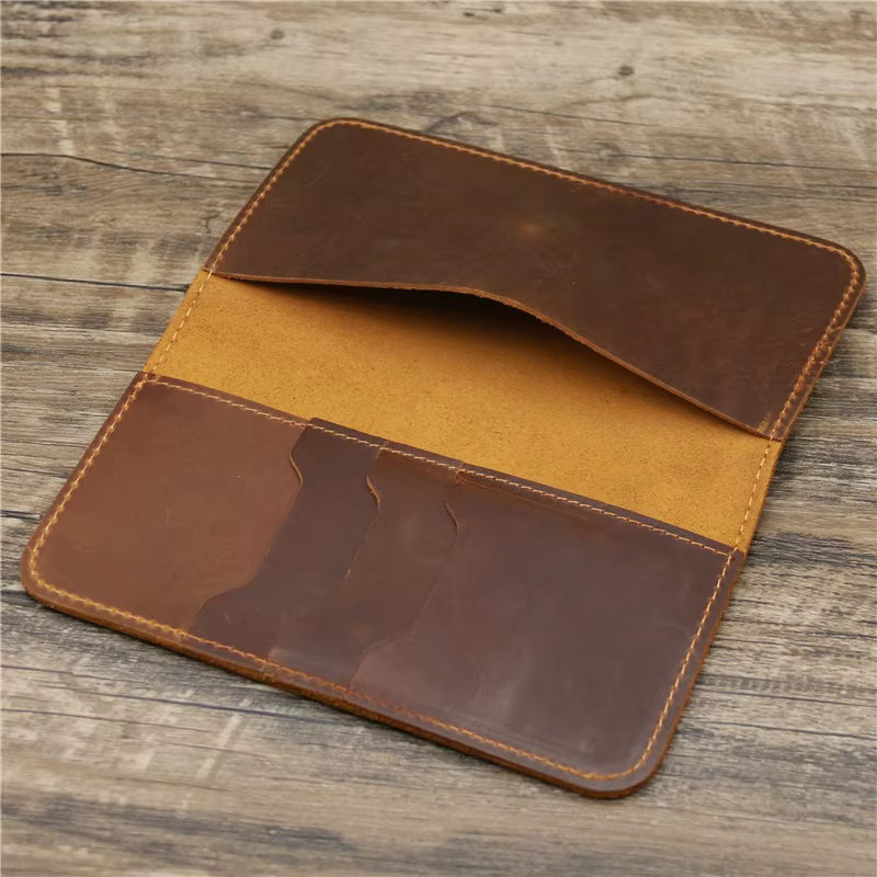 Meilleur portefeuille personnalisé en cuir véritable pour hommes avec porte- chéquier Long