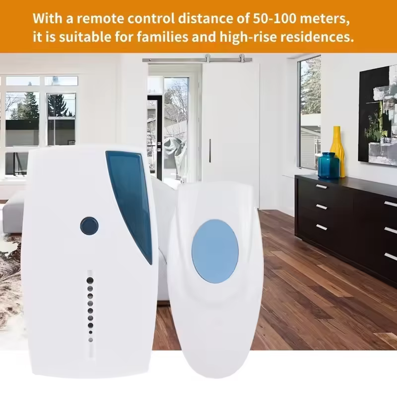 Sonnette sans fil intelligente pour la maison, alarme de bienvenue, 36 mélodies, bouton étanche, blanc