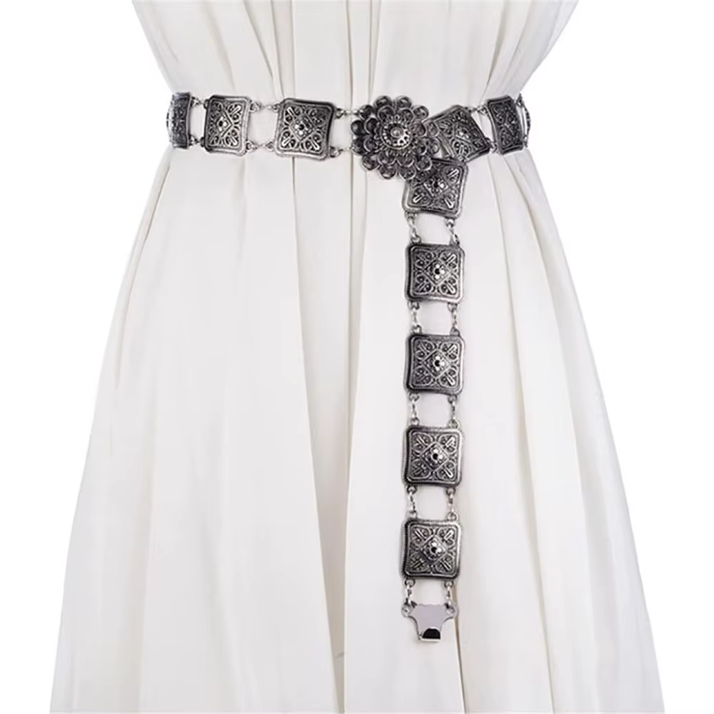 Ceinture pour femme atmosphérique et élégante, chaîne en métal, ceinture de style décontracté et polyvalente (B,105 CENTÍMETROS)