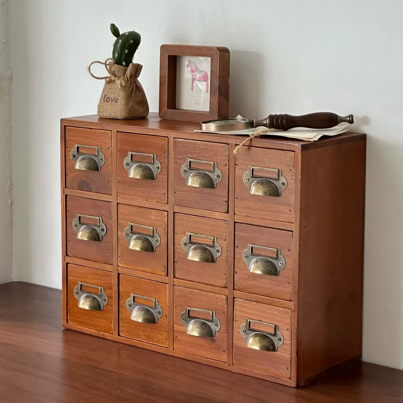 Bureau d'entrée en bois, type tiroir, rangement de clés d'entrée, décoration de salon, petite armoire à pharmacie, armoire anti-poussière