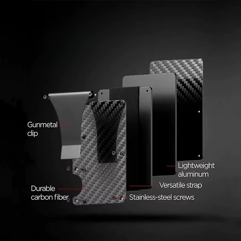 Portefeuille mince minimaliste en Fiber de carbone Carteira pour hommes Cartera Tarjetero Hombre RFID porte-carte de crédit en cachemire de luxe